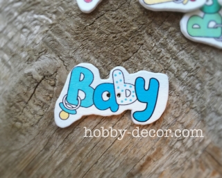 Пуговица BABY голубая 3,5 см