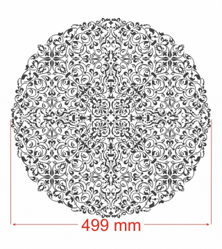 - 30 x 30 sm - Трафарет универсальный Круглый орнамент и уголок, TATI stencil 0014 1