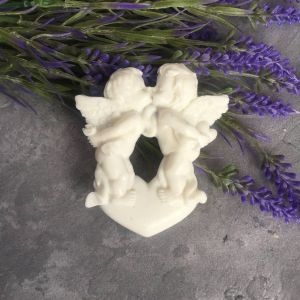 Resin embellishments  - Ангелочки целующиеся, мод. пластик, 8х6,5 см